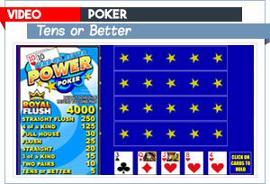 Tens or Better Video Poker - Play Tens or Better Online